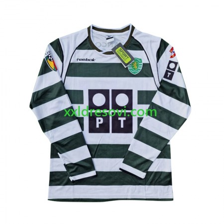 Sporting CP 2001-2003 Retro Domaći Nogometni Dres Dugim Rukavima